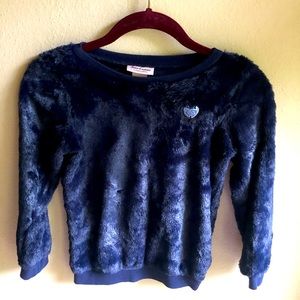 Juicy Couture Kid's Fuzzy Faux Fur Teddy. Navy Blue. Girls Size 6